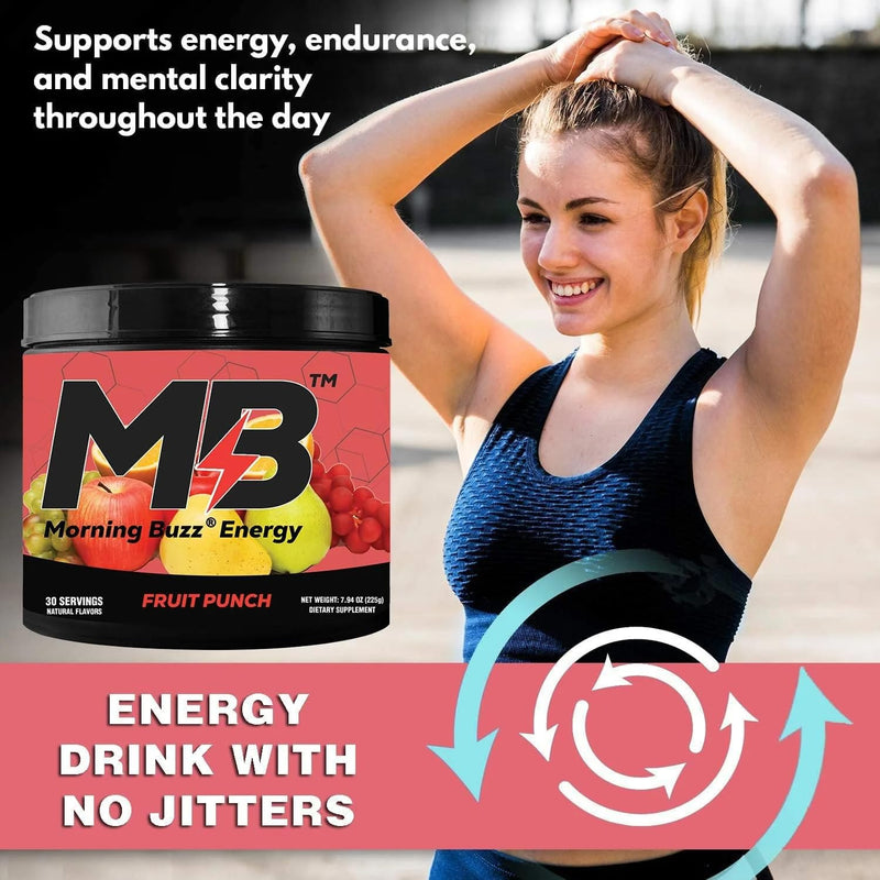 [Australia] - Energy Powder Drink - Energy Boost Drink Mix - Sugar-Free Energy with Antioxidants - Morning Kickstart and Sports Nutrition Endurance Product - 30 Servings, Fruit Punch, 8 Ounces 