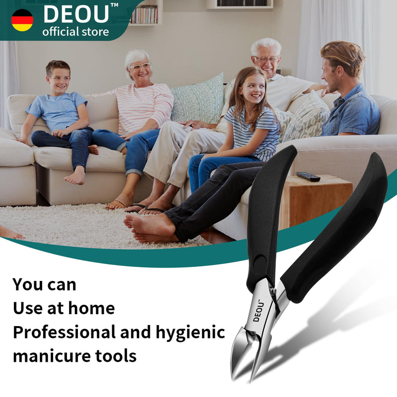 DEOU Toenail Clippers Blade for Ingrown and Thick Nails Stainless Steel Pedicure Tools at Home ingrown toenail Treatment Professional Podiatrist Nail Clippers with Upgraded Handle (Eagle Beak Pliers) Eagle Beak Pliers