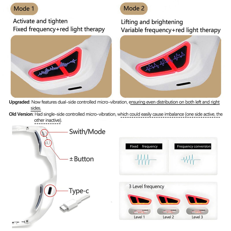 Under Eye Red Light Therapy Glasses Micro Vibration Eyelift Device Red Light Therapy for Relieve undereye Bags Fatigue Dark Circles Wrinkles Puffiness for Women and Men