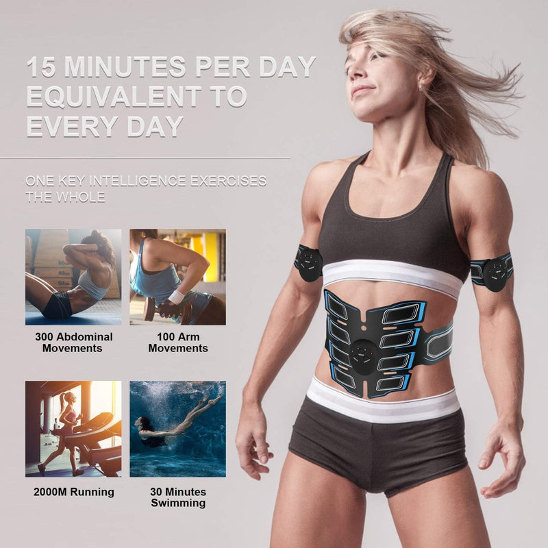 Abs Stimulator for Men Women, Portable Ab Stimulator Muscle Toner for Home Office Blue-02