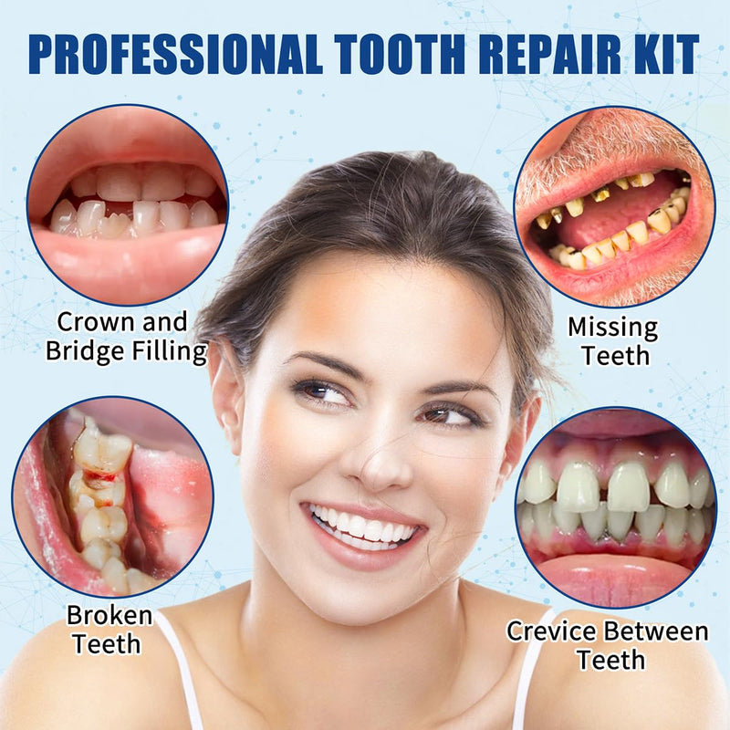 [Australia] - Tooth Repair Kit, Temporary Teeth Replacement Kit, Dental Care Kit Repair for Broken Chipped Teeth, Missing Teeth, Crown Fillings & Bridges, Make You Smile Confidently Again 