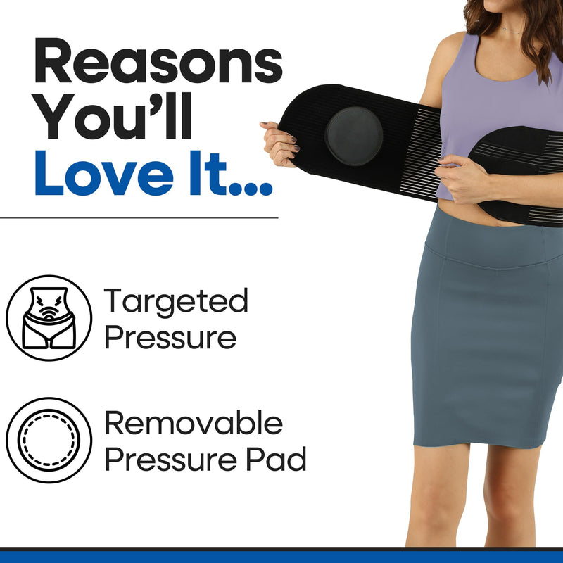 Plus Size Hernia Belt for Women or Men | C Section Belly Binder & Abdominal Binder | Post Surgery & Pregnancy Tummy Tuck | Hysterectomy, Umbilical Hernia Men & Women | Postpartum Belly Band Wrap | (XXL) 51" - 62" Black 2X-Large