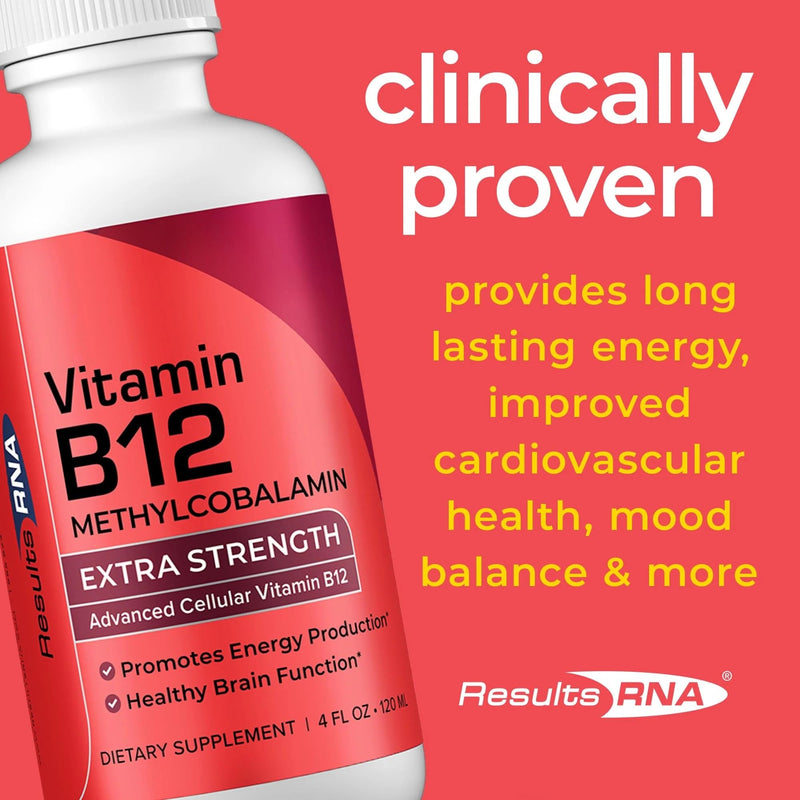 Results RNA - Advanced Cellular Vitamin B12 Methylcobalamin Supports Heart Health, Good Mood, Energy & Brain Function. Enjoy Superior Absorption Vitamin B12 Formula. (2 oz - 30 Servings) 2 Fl Oz (Pack of 1)