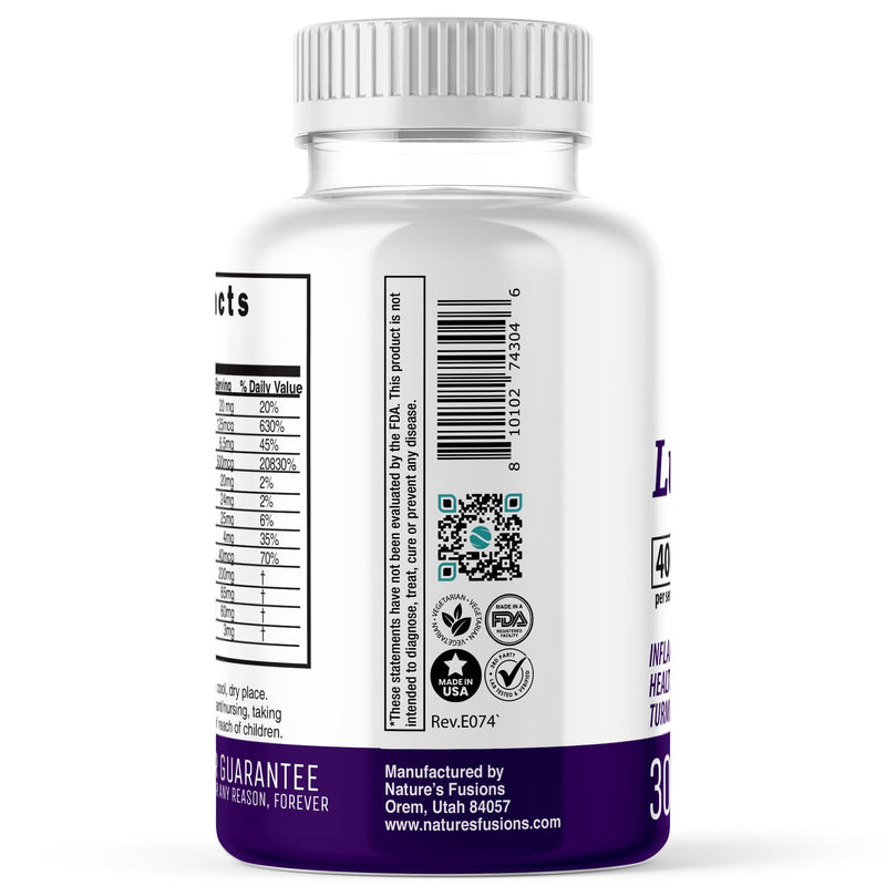 LupuEase Lupus Relief Products Multivitamin Lupus Supplements - Vitamin C, D3, E, B12, Turmeric Curcumin Extract (Std. 95% Curcuminoids) - Omega 3 Fatty Acids - 30 Day Supply - 400mg - 60 Capsules