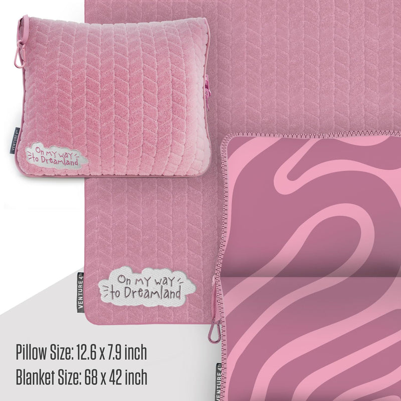 VENTURE 4TH Travel Essentials Bundle: RFID Blocking Neck Wallet & 2-in-1 Travel Blanket Pillow
