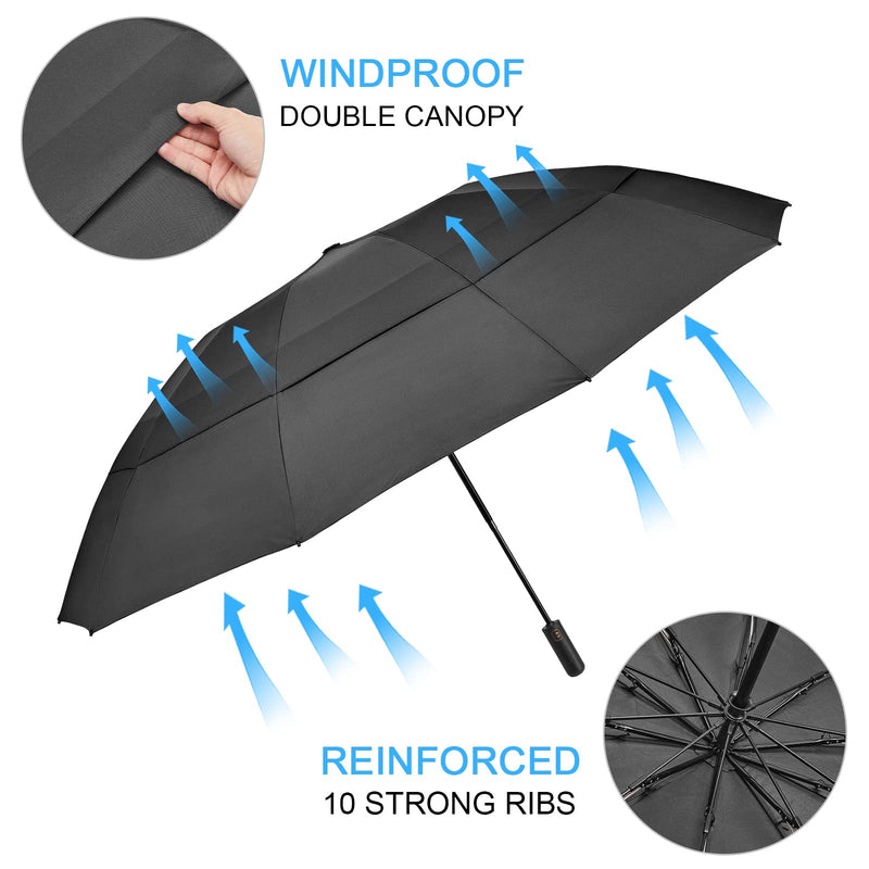 G4Free 62 Inch + 54 Inch Large Reverse Windproof Umbrella,Double Canopy with Automatic Open Close