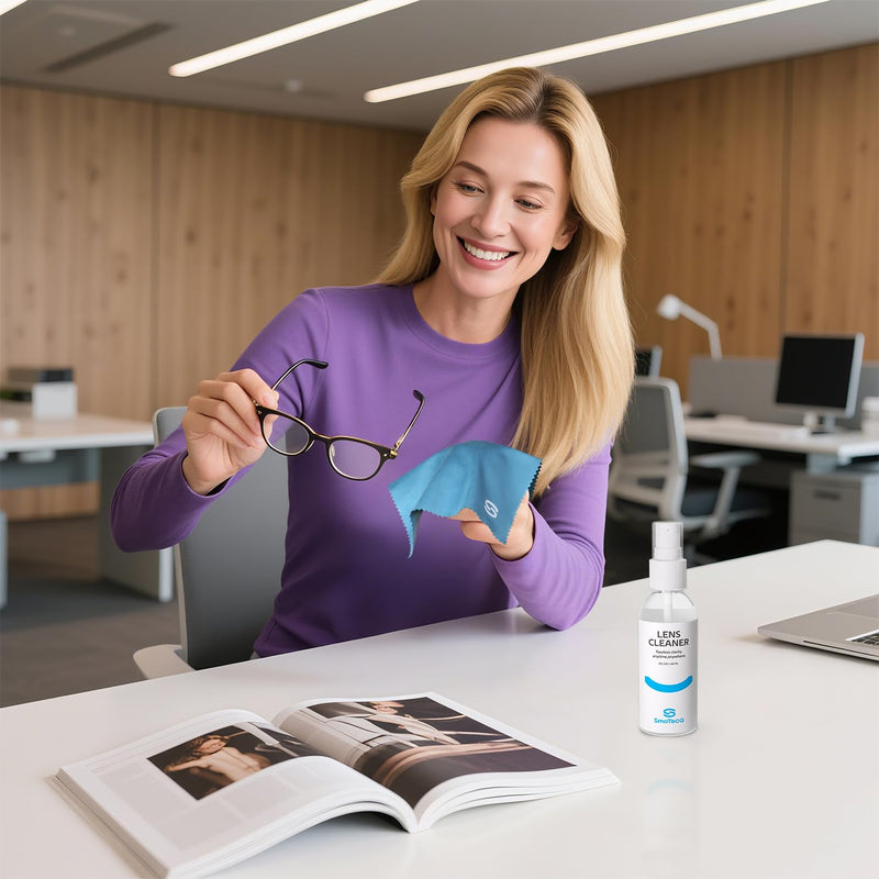 [Australia] - SmoTecQ Lens Cleaner Spray Kit ‚Äì Plant-Based, Alcohol-Free Cleaning Solution for Glasses, Camera Lenses & Screens | Includes 2 x 2oz Spray Bottles, 2 Streak-free Microfiber Cloths & 1 Travel Pouch 4 Fl Oz (Pack of 1) 