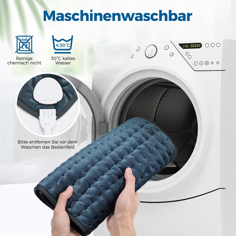 [Australia] - Mowend heating pad with automatic switch-off, electric heating pad with 6 heating settings, quick heating and machine washable, pain relief, gifts for wife, mom, dad, 30x60cm 30x60cm gift for mom 