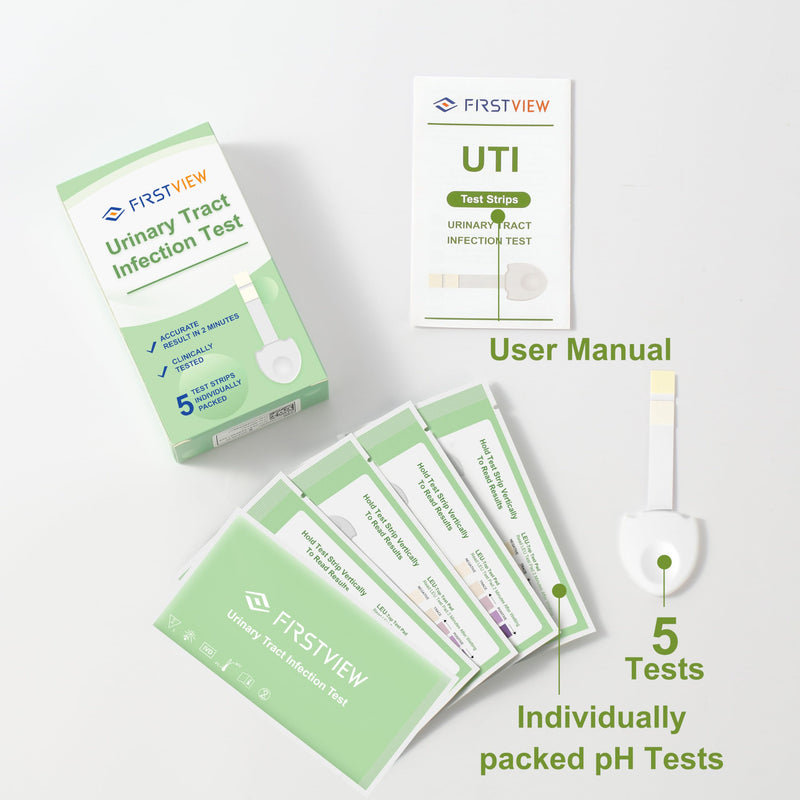 [Australia] - UTI Test Strips,Urinary Tract Infection Test Strips for Women, Men & Kids for UTI and Bladder, Detect Leukocytes and Nitrites,Results in 2 Minutes, Specialized Handle Design Easier use-5Pcs 