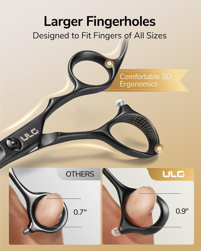 [Australia] - ULG Hair Cutting Scissors Set Professional Thinning Scissors for Hair Cutting All-in-One 9 Pcs Hairdressing Shear Set with 3 Professional Barber Shears for Salon/Home 9 Pcs Black 