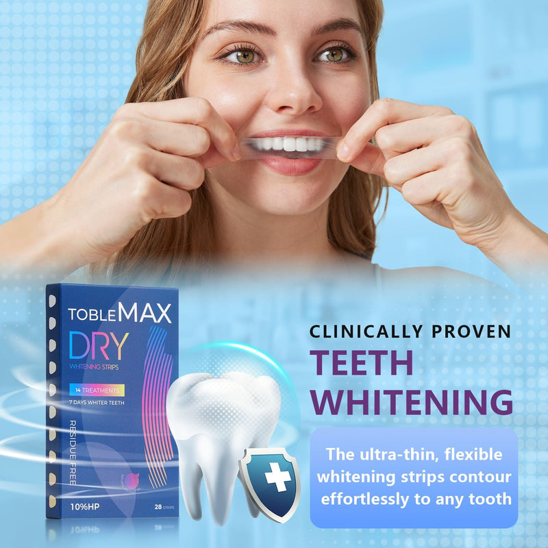 [Australia] - Teeth Whitening Strips-14 Days Treatment with Non-Slip, Residue Free Technology - Affordable Enamel Care, 10% Hydrogen Peroxide with Natural Coconut Oil Infused to Reduce Sensitivity. 