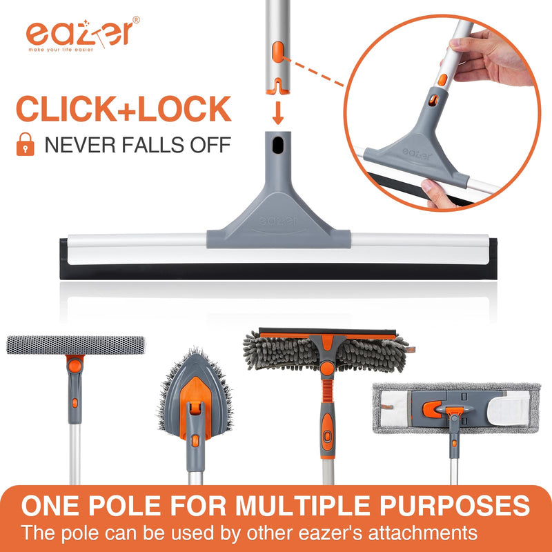 [Australia] - eazer Floor Squeegee Broom: Heavy Duty Scrubber with Extendable 50.3'' Aluminum Pole and Rubber Blade for Kitchen, Swimming Pool, Concrete Floors,Shower Tiles,Garages,Windows,Glass,Pet Hair Removal 