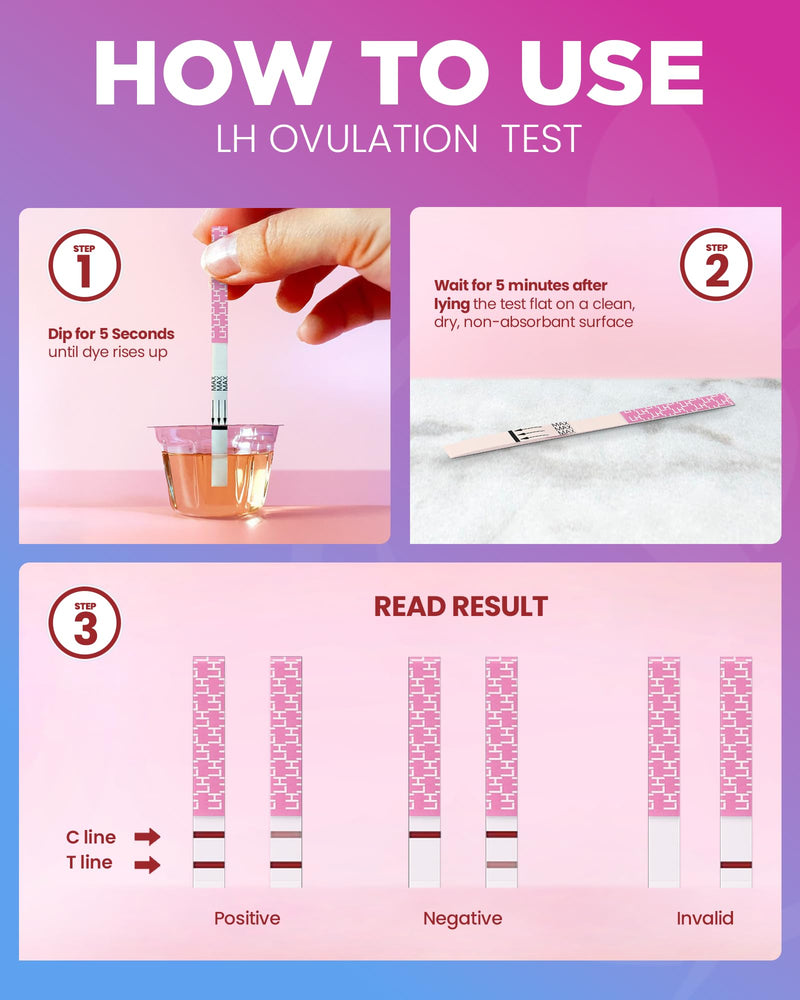 Pelvana Ovulation Test Strips Easy at-Home Fertility Testing Kit (60 Tests) | Identify Peak Fertility Days for a Greater Chance at Conception, 60 LH Ovulation Tests for Women Trying to Conceive Naturally Ovulation Tests - 60 LH