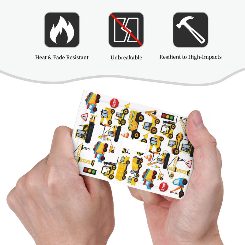 [Australia] - Transport Boys Kids Construction Trucks Cartoon Transportation Car Tractor Vehicles 1 Gang Electrical Single Toggle Device Switch Wall Plate Jumbo Size Decorative Outlet Light Switch Cover Faceplate 1 Gang Toggle Cartoon Kids Car Truck 