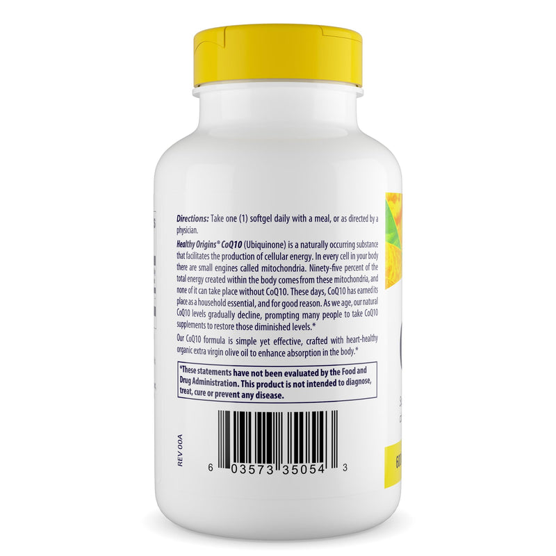 Healthy Origins CoQ10 600 mg, Kaneka Q10, 60 Softgels 60 Count (Pack of 1) Bronze