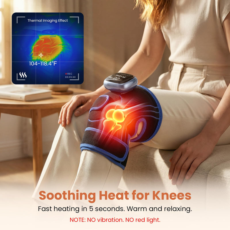 BOB AND BRAD Cordless Far Infrared Knee Heating Pad, FSA-HSA Eligible | TheraHeat Heated Knee Brace with 5 Heat Levels, 3 Timers, 2500mAh Battery for Knee, Elbow, Arm & Leg, Gifts for Women Men