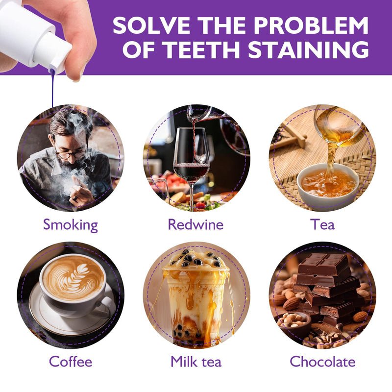 2PCS Purple Toothpaste for Teeth Whitening, Purple Toothpaste Whitening Booster, Tooth Stain Removal Colour Corrector, Stubborn Stain Removal & Enamel-Safe Brightening