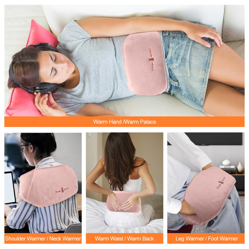 [Australia] - Votoko Hot Water Bottle Belt, 3 in 1 Hot Water Bottle Belt, 1.2 L Rubber Hot Water Bottle with Soft Waist Cover, Hot Water Bottle Belt for Neck and Shoulder, Back, Legs, Waist Warming (Pink) Pink 