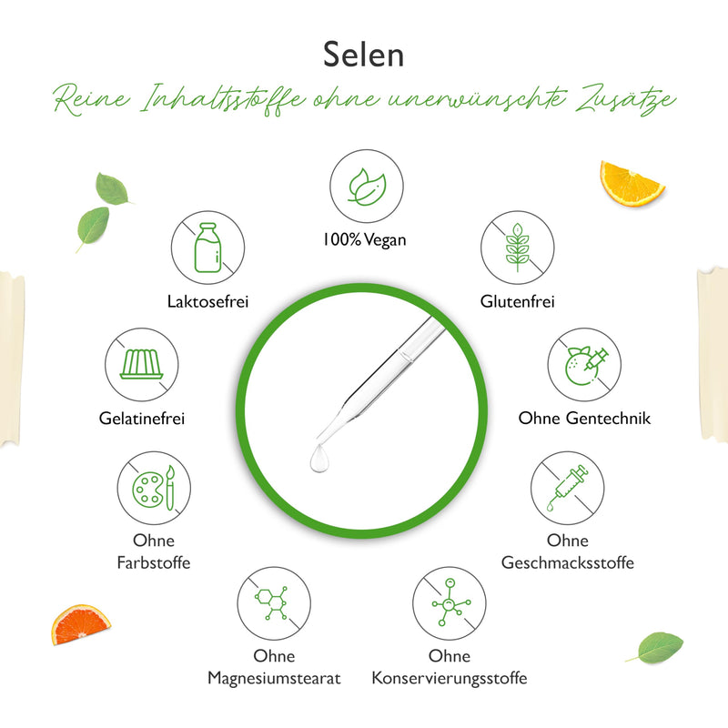 [Australia] - Selenium drops - High dosage with 100 µg per drop - 50 ml - Premium: Natural sodium selenite - Selenium liquid - Vegan - Premium quality 