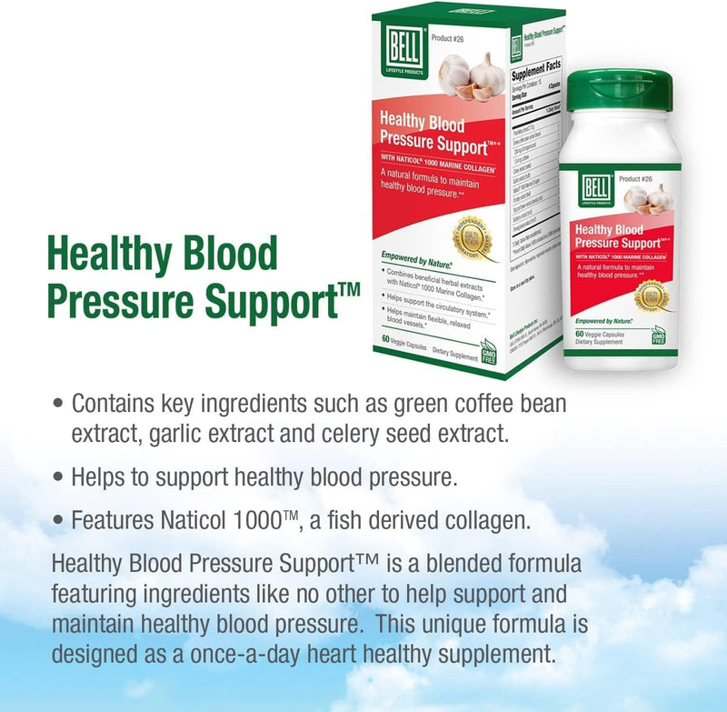 [Australia] - Bell Healthy Blood Pressure Support™ Unique Blend - Natural Blend of Green Coffee Bean Extract, Garlic & Celery Seed Extract Supplements- 60 Capsules, Vegan, Non-GMO Healthy Blood Pressure Support - 60 Capsules 