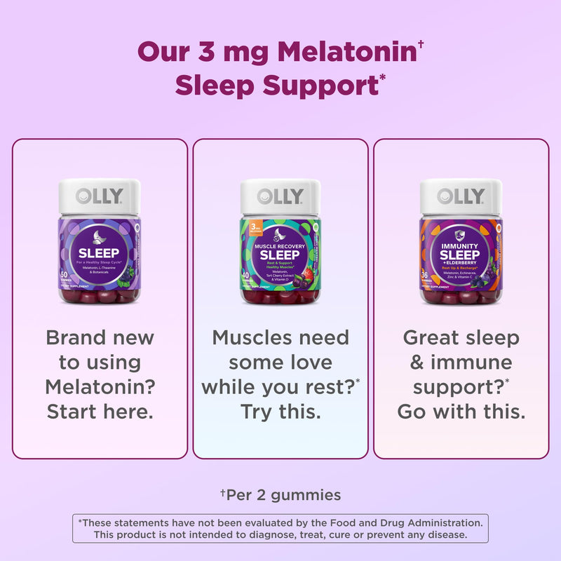 OLLY Muscle Recovery Sleep Gummy Supplement, Tart Cherry - 40 Count 40 Count (Pack of 1)