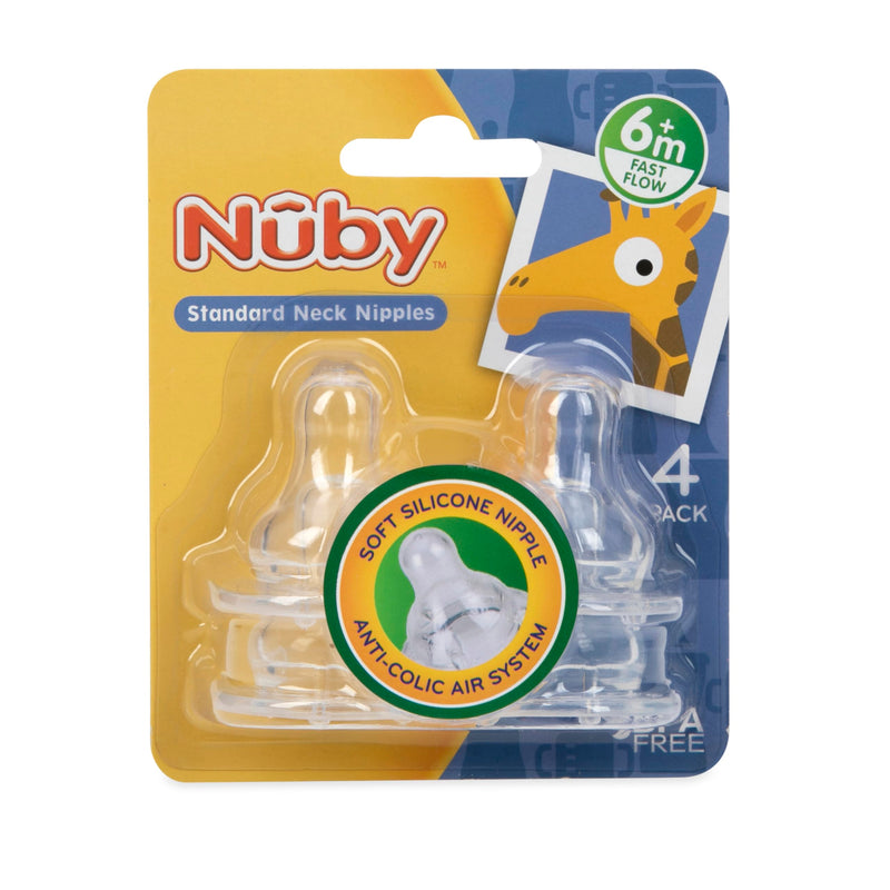 Nuby 4-Pack Standard Neck Fast Flow Nipples