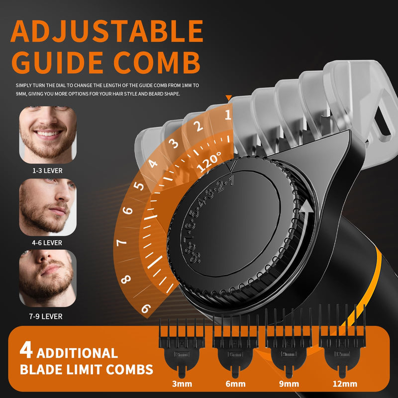 [Australia] - Head Shavers Bald Men& Manscape Body Hair Trimmer Kit,Waterproof Head Shaver for Bald Men with Body Hair Trimmer for Groin/Pubic/Balls, USB-C Rechargeable with LED Display 