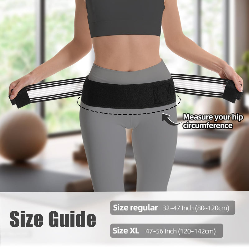 Sacroiliac SI Joint Hip Brace with Dual-Compression Tech - Sciatica & Lower Back Pain Relief Belt for Women/Men, Adjustable 32-56" (CoolMax+Neoprene) 32-56 Inches Waist