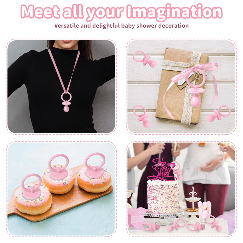 [Australia] - 36 Plastic Pacifiers for Baby Shower Game, 2.75‚Äô‚Äô Baby Shower Pacifiers, Pink Pacifiers Baby Shower Decoration DIY, Gender Reveal Party Table Scatter/Baby Shower Party Favors (Pink) 2.75'' Pink 36pcs 