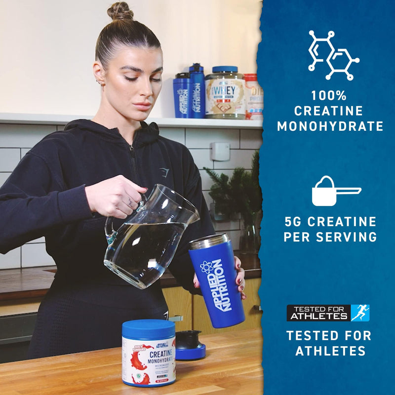 Applied Nutrition Creatine Monohydrate Powder 500g – 100% Micronized Creatine – 5g per Serving – Unflavoured – Supports High-Intensity Performance – 100 Servings 100 Servings (Pack of 1)