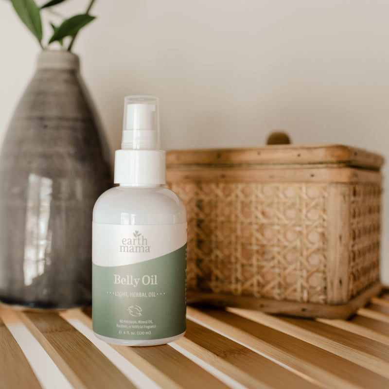 [Australia] - Earth Mama Belly Oil for Dry Skin | Calendula Skin Care Moisturizer Oil to Encourage Natural Elasticity and Help Prevent Stretch Marks During Pregnancy and Postpartum, 4-Fluid Ounce (3-Pack) 4 Fl Oz (Pack of 3) 