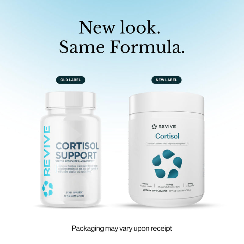 Revive MD Cortisol Manager, 30 Servings (90 Vegetarian Capsules) | Cortisol Supplement w/ Magnesium & L-Theanine, Supports Health, Focus, Energy, Fatigue & Adrenal Gland Function, Vegan