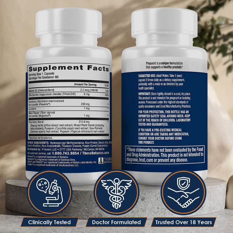 [Australia] - Advanced Prostate Support Ultra: Natural Supplement with Saw Palmetto, Pygeum, Lycopene, Stinging Nettle, Beta Sitosterol, Cranberry and More to Ease Urinary Frequency & Urgency (60 Count) 60 Count 