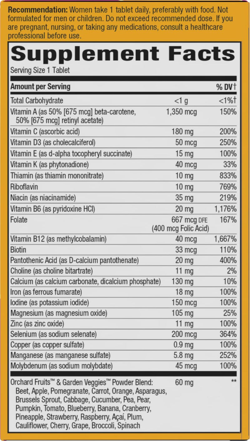 Nature's Way Alive! Women's Ultra Multivitamin, High Potency, 60 ct | Complete Daily Women's Vitamins, Promotes Energy Metabolism and Muscle Function*, Vitamin A, C, D, Methylated B12 60 Count (Pack of 1)