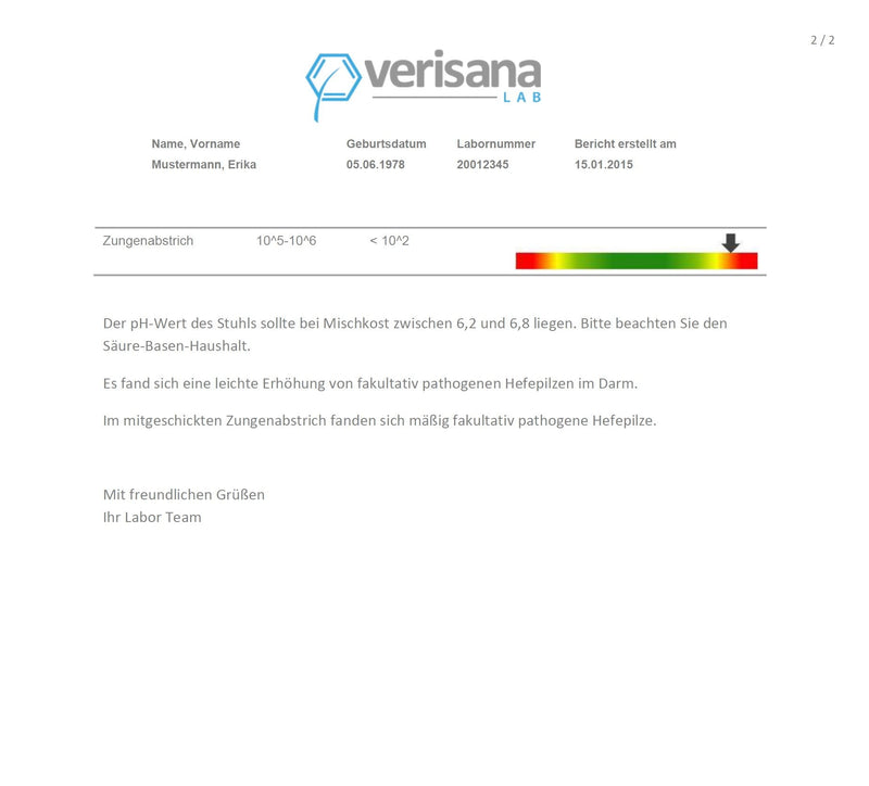 [Australia] - Verisana Candida Test | Stool test PLUS tongue swab for Candida albicans, Candida spec., Geotrichum candidum, molds | Determine fungal infection in the stool and mouth using a fungal test 