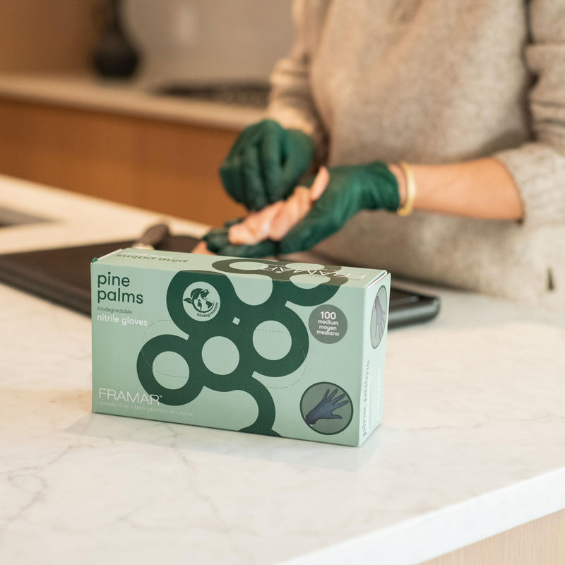 [Australia] - FRAMAR Green Gloves Disposable Latex Free – Heavy Duty Nitrile Gloves Medium, Disposable Gloves Medium Nitrile Gloves, Tattoo Gloves, Guantes Desechables, Disposable Cooking Gloves, Biodegradable 100 