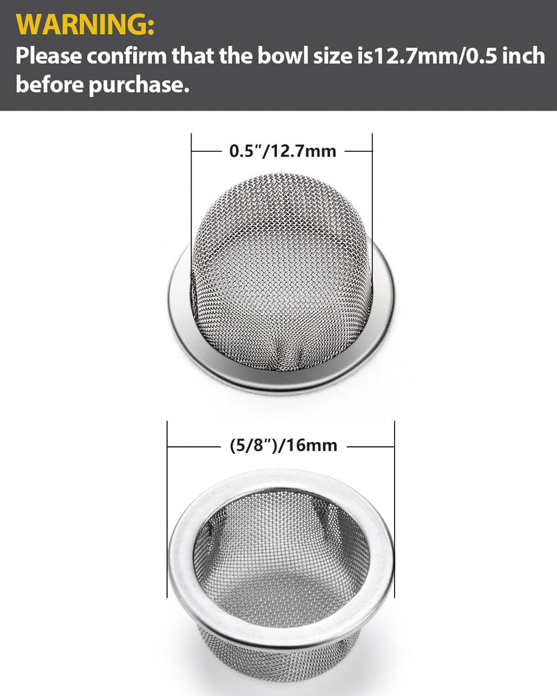 [Australia] - 15pcs 0.5 Inch Premium Diameter Stainless Steel Pipe Screens with Storage Box 
