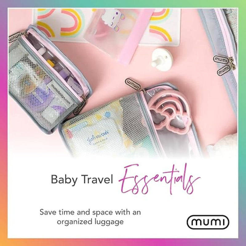 MUMI Piccolo Packing Bundle – Baby Travel Organizer Set of 6 | Packing Cubes & Toiletry Bags for Baby Essentials | Diaper Bag & Suitcase Organizer | New Parent Gift Set Blue
