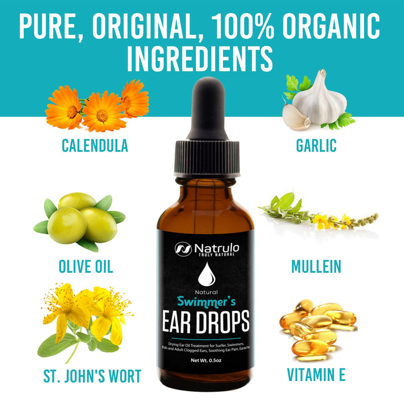 [Australia] - Natural Ear Drops for Swimmers Ear, Allergy Relief, Itching ‚Äì Swimmers Ear Drops for Clogged Ears, Itchy Ears, Soothing Ear Pain, Earache ‚Äì Drying Ear Oil Treatment for Surfer, Swimming, Kids, Adult 