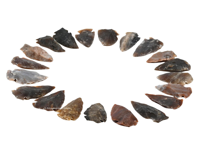 [Australia] - 20 Pieces Fancy Jasper Arrowhead, Crystal and Healing Stone Flint Rock Arrow Head - 1" to 1.5" Arrowheads for DIY Project Craft Point Jewelry Making 20 Pieces (Small) 