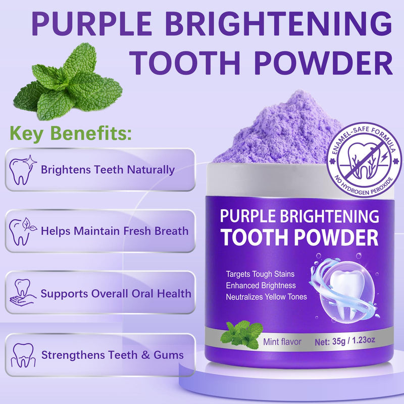 [Australia] - Teeth Whitening Powder, Removes Stains, Teeth Whitening, Toothpaste Whitening Powder for Coffee, Tea, Food, Wine, Keeps Breath Fresh, Promotes Oral Health,No Sensitivity, 35g 