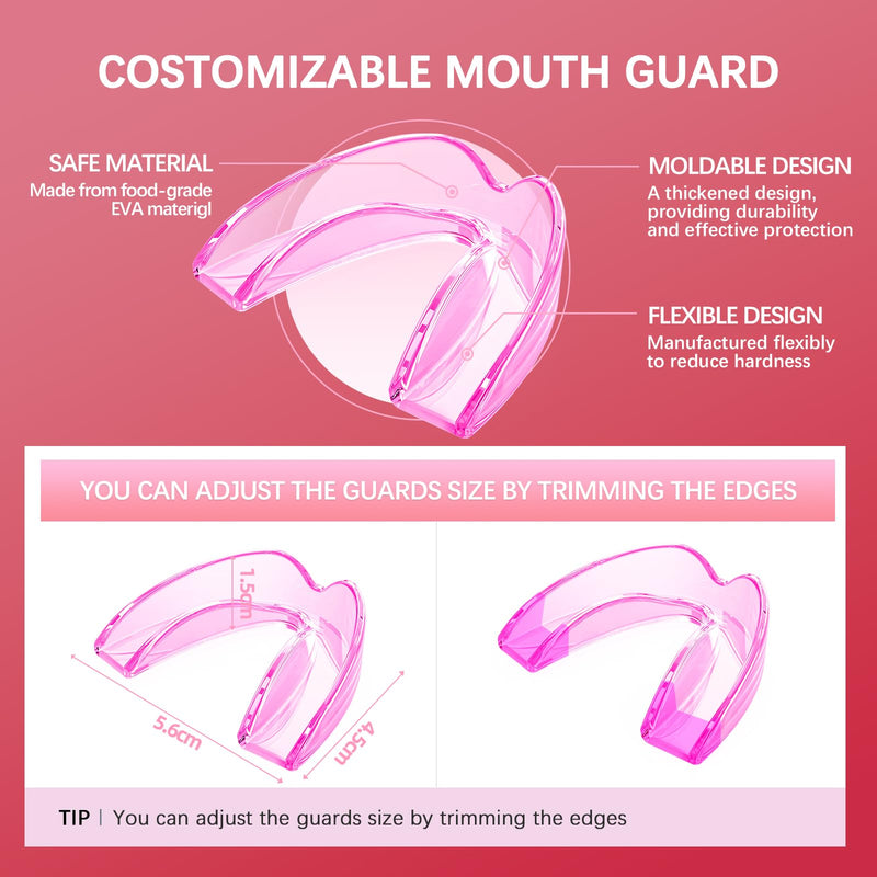 [Australia] - Mouth Guard for Clenching Teeth at Night 6 Pack/One Size, Teeth Grinding Mouth Guard for Women, Night Guard, Mouth Guard for Sleeping with Mirror 