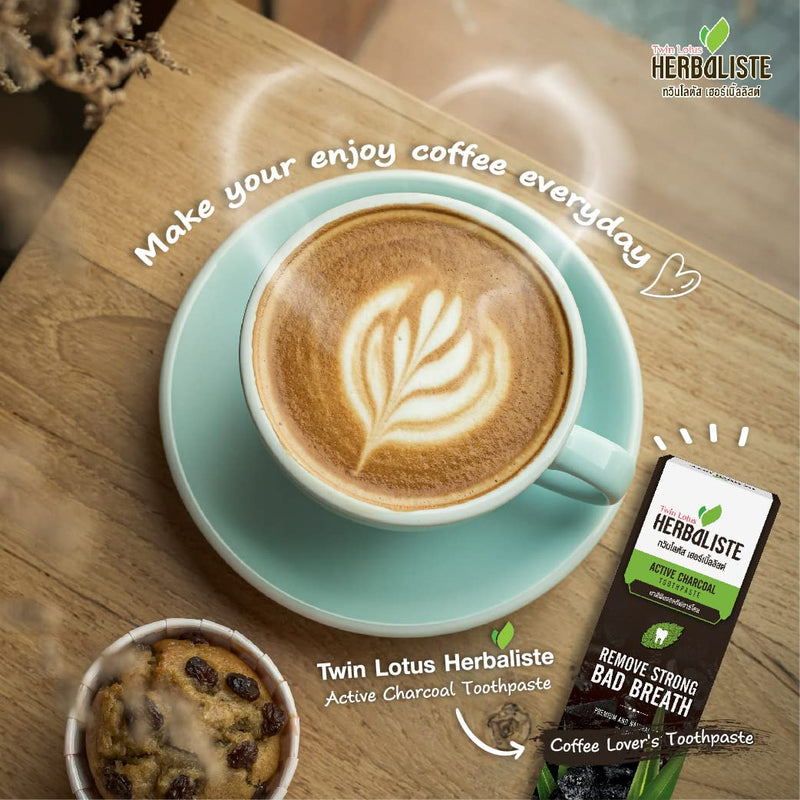 Twin Lotus Activated Charcoal Toothpaste - Teeth Whitening Herbal, Fluoride Free & No SLS for Sensitive Teeth, Coconut Charcoal Toothpaste Remove Plaque Freshen Breath 3.5 Ounce (Pack of 3)