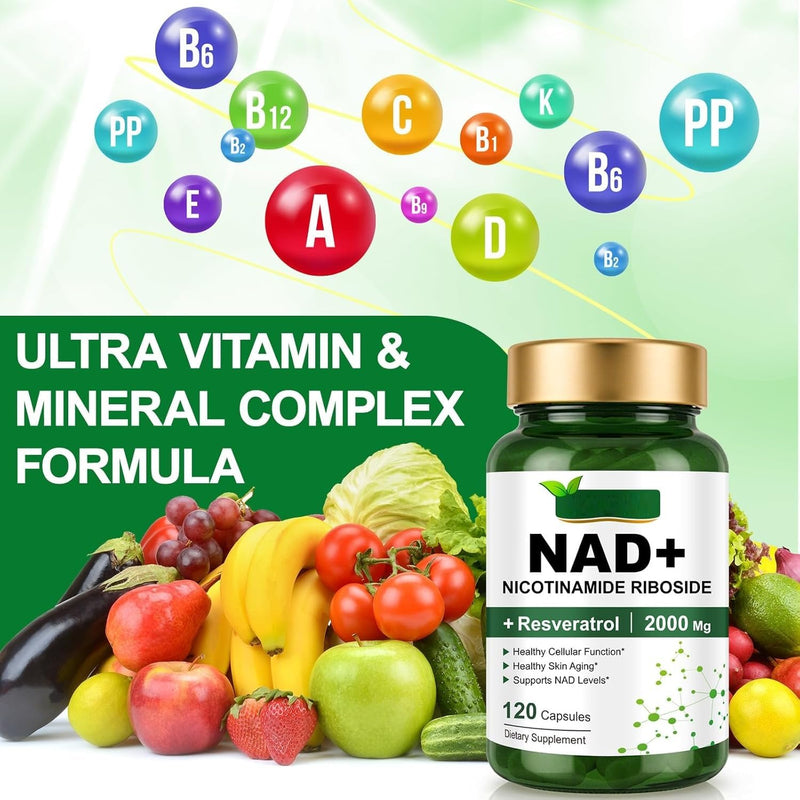 NAD+ Supplement 2000 mg Extra Strength for Women & Men-120p
