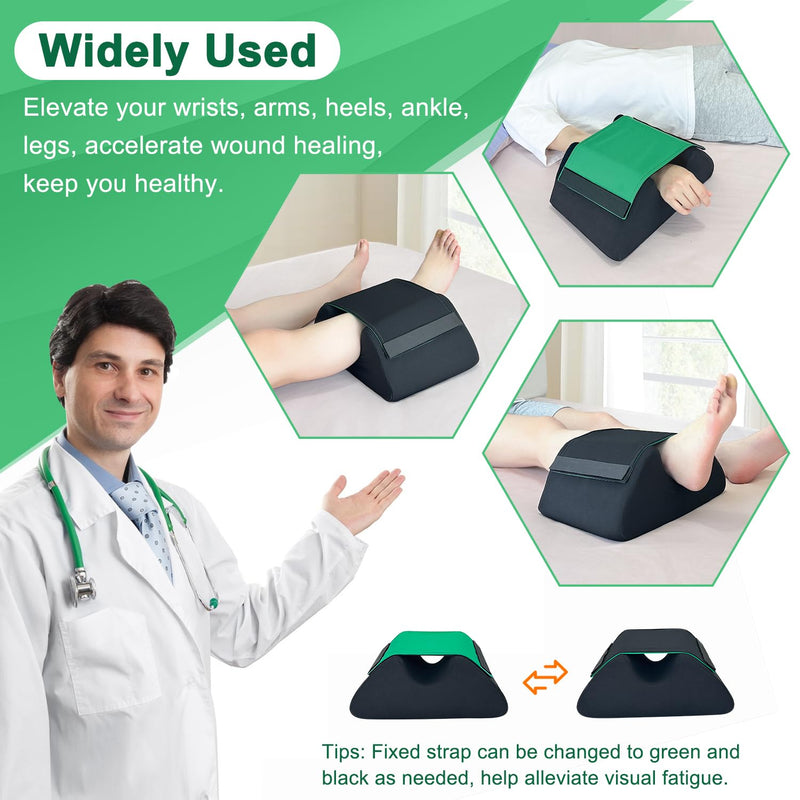 Heel Protectors for Pressure Sores, Foot Elevation Pillow Post Surgery Ulcer Cushion, Foam Bedsore Relief Pillows Feet Leg Support Wedge, Elevate Feet Recovery Supplies Ankle Elevator for Swelling