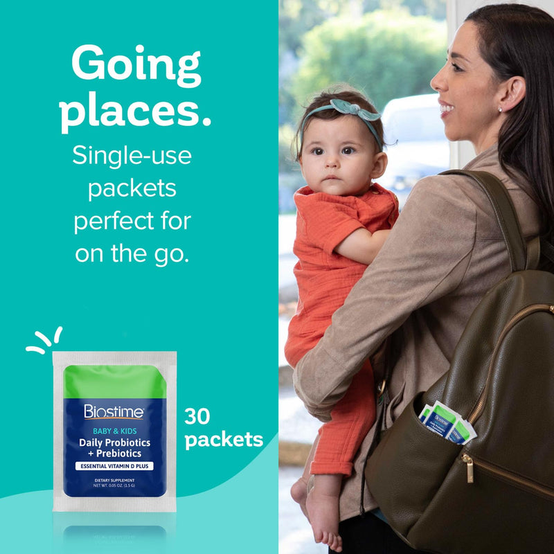 [Australia] - Biostime Infant Baby Toddler Kids Probiotic & Prebiotic with Vitamin D | Baby Probiotic Powder | Kids Immune Support | Constipation Relief for Babies * | Supports Digestion, Gas Relief | 30 Packets Prebiotic & Probiotic 