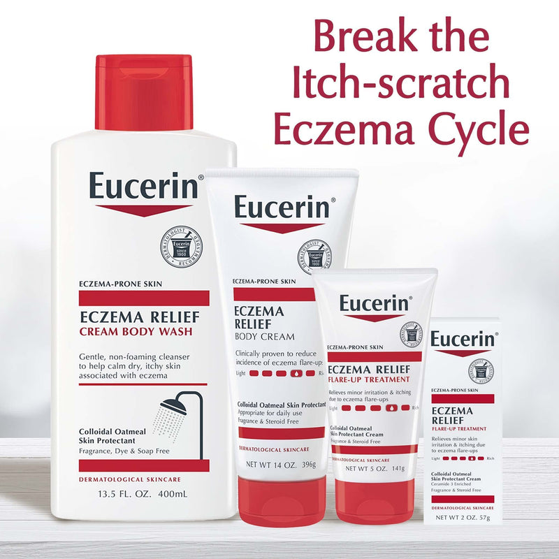 [Australia] - Eucerin Eczema Relief Body Cream, Eczema Cream with Colloidal Oatmeal, Ceramide-3 and Licorice Root Extract, 14 Oz Tube 