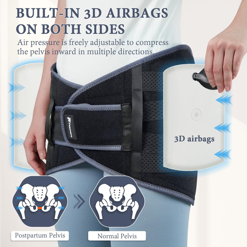 [Australia] - Inflatable Pelvic Support Belt for Women and Men, Adjustable Pressure SI Joint Brace for Postpartum Recovery, Pelvic Tilt Correction, Hip & Pubic Symphysis Pain Relief (L) Large 