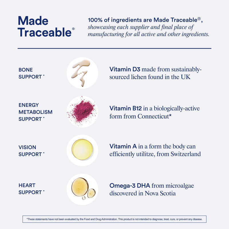 [Australia] - Ritual Multivitamin for Men 18+ with Zinc, Vitamin A and D3 for Immune Function Support*, Omega-3 DHA, B12, K2, Gluten Free, Non-GMO, Vegan, Mint Essenced, 30 Day Supply 60 Count (Pack of 1) 