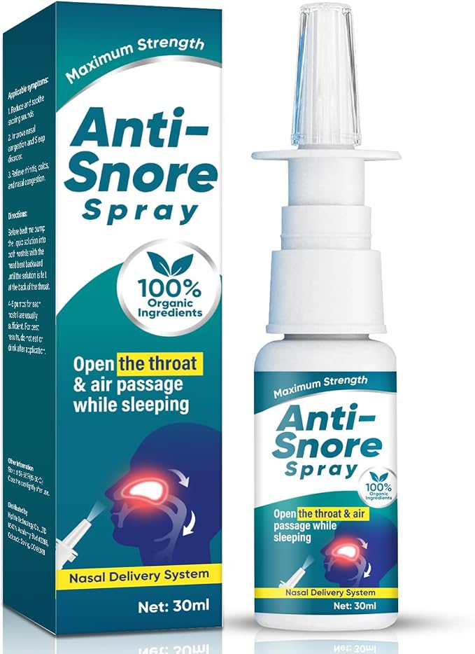 Anti-Snoring Nasal Relief Spray by SouthMoon - All Natural Snore Stopper Remedy, Herbal Sleep Apnea Sinus Decongestant & Nose-Snoring Aid for Men & Women